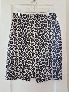 Anthropologie Maeve Leopard Jacquard Skirt Mini Skirt